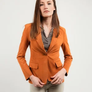 BLAZER BEATRIZ IN CAMOSCIO ARANCIONE
