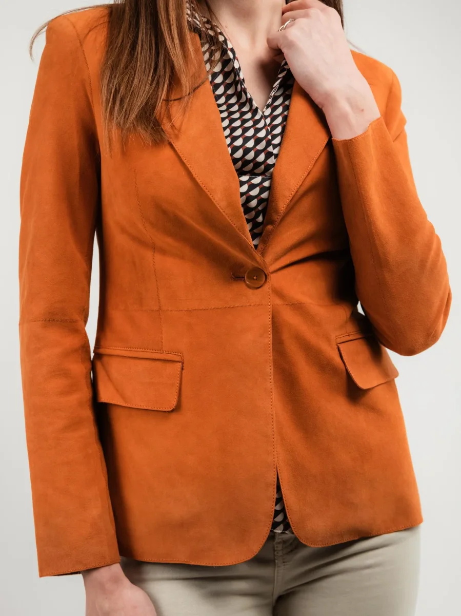 BLAZER BEATRIZ IN CAMOSCIO ARANCIONE - immagine 5