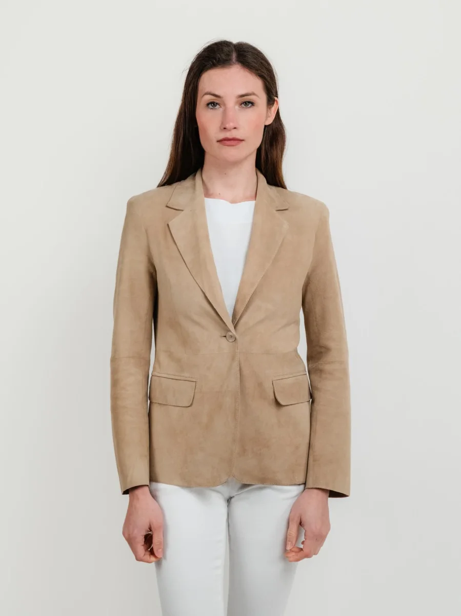 BLAZER BEATRIZ IN CAMOSCIO BEIGE