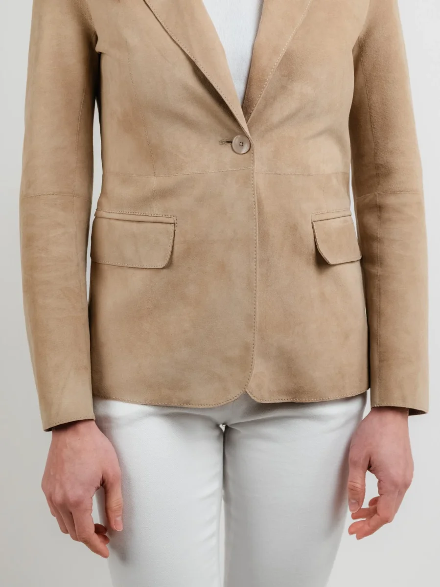 BLAZER BEATRIZ IN CAMOSCIO BEIGE - immagine 5