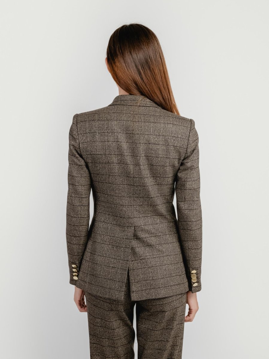 BLAZER DOPPIOPETTO FANTASIA CHECK TESTA MORO - immagine 5