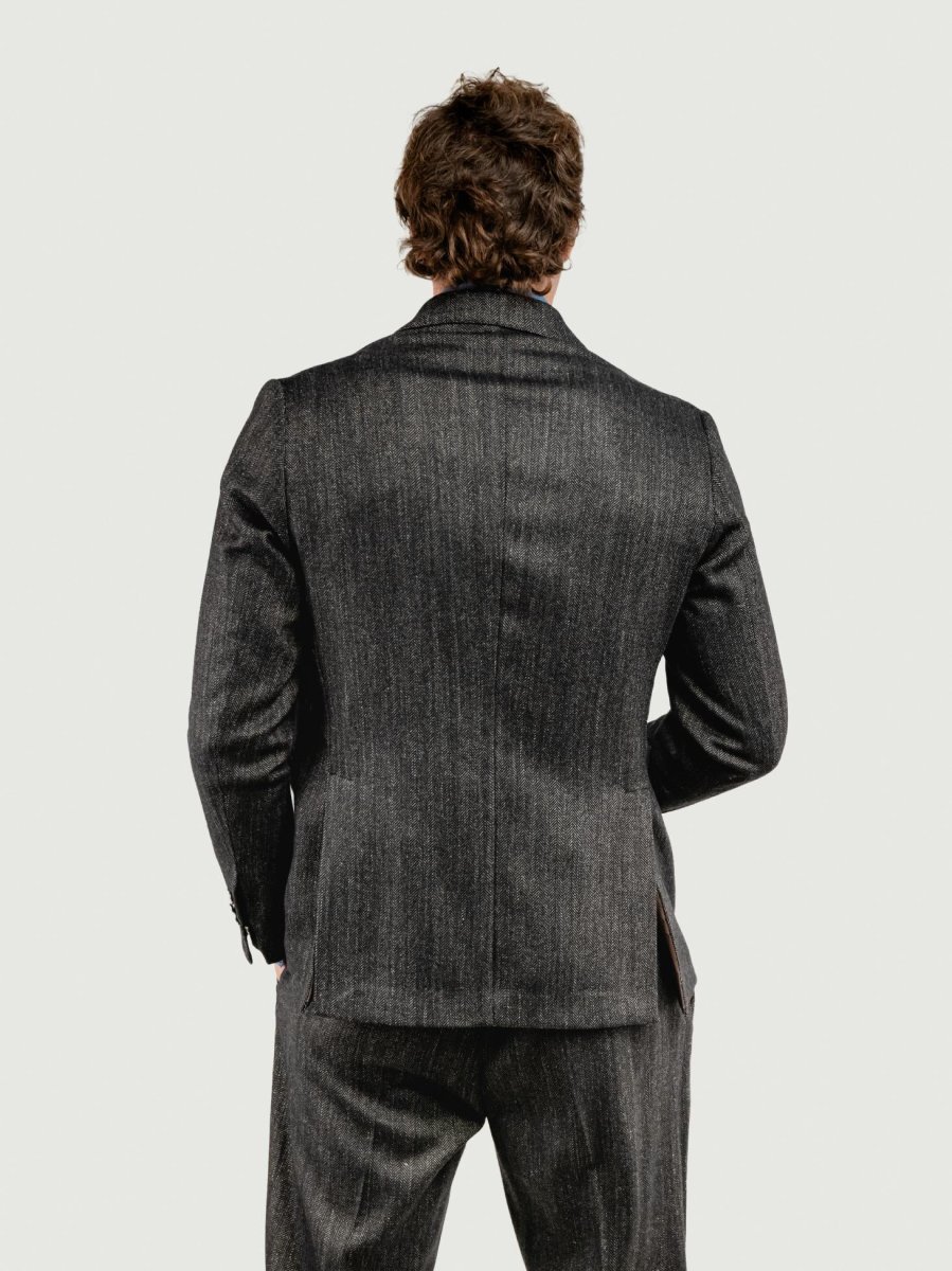 BLAZER DOPPIOPETTO FRESCO LANA SPIGATO OMBRA - immagine 5