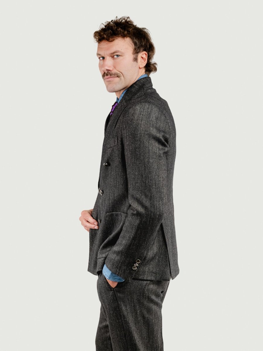 BLAZER DOPPIOPETTO FRESCO LANA SPIGATO OMBRA - immagine 4