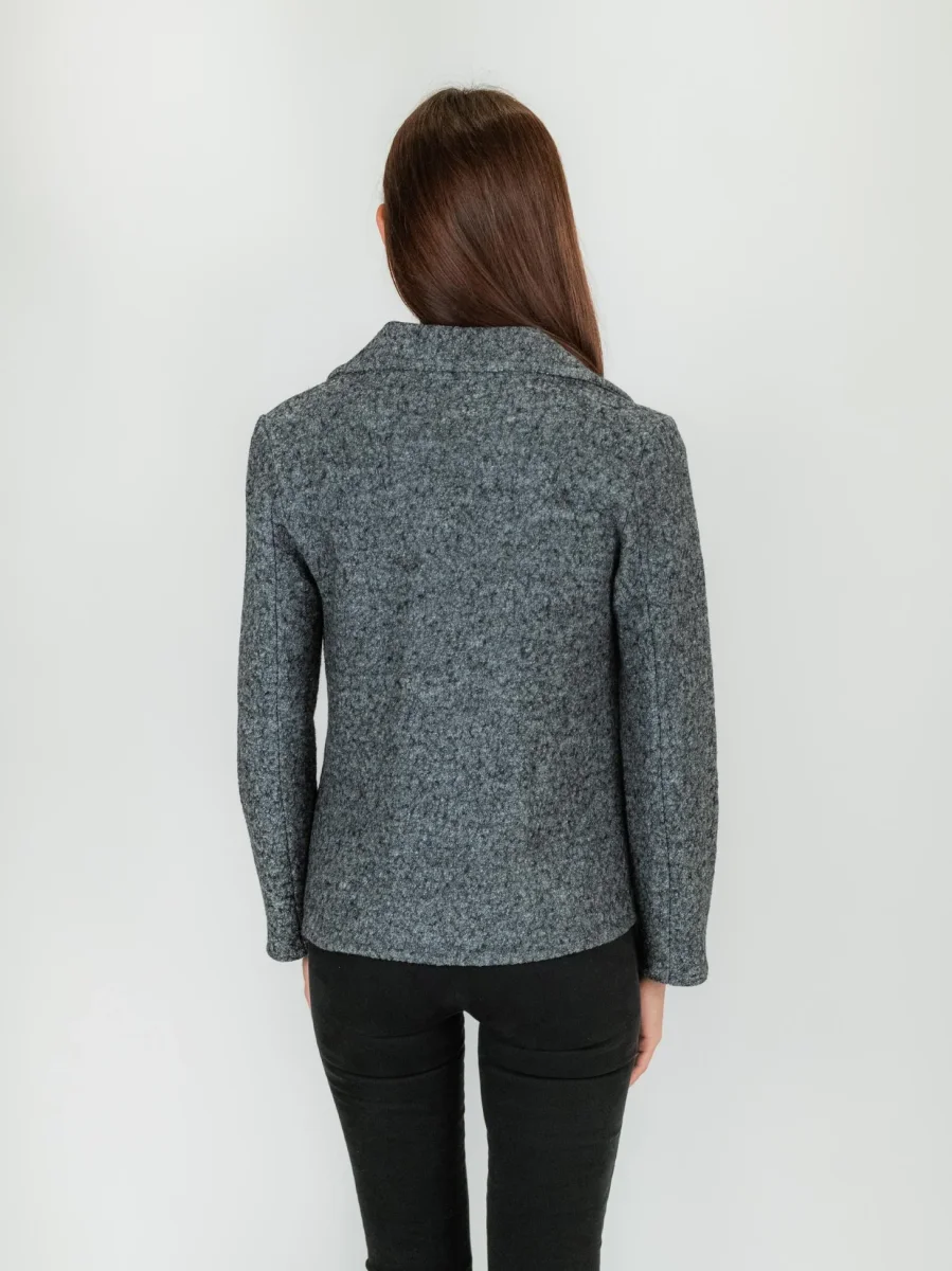 BLAZER DOPPIOPETTO IN LANA COTTA GRIGIA - immagine 4