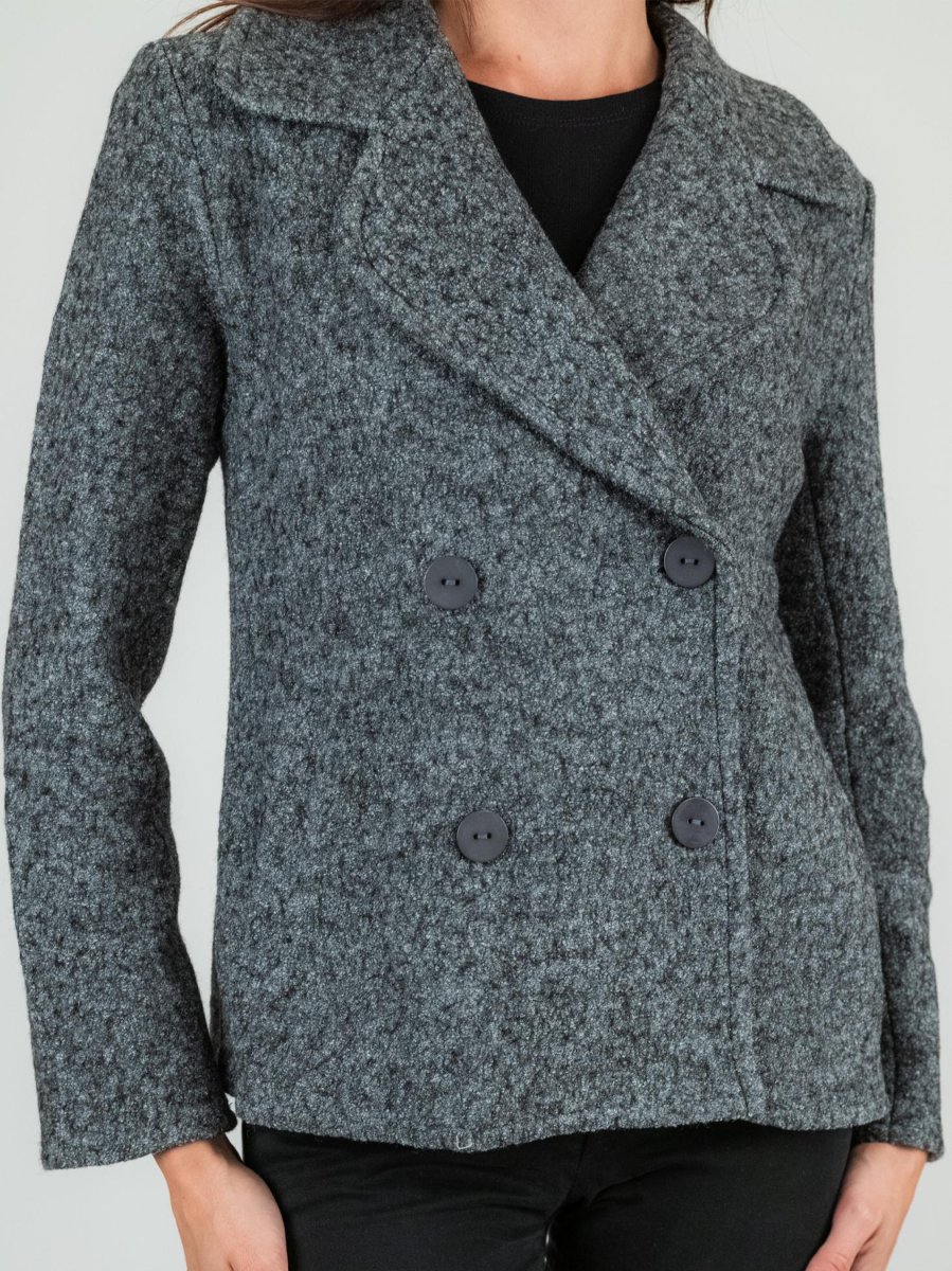 BLAZER DOPPIOPETTO IN LANA COTTA GRIGIA - immagine 5