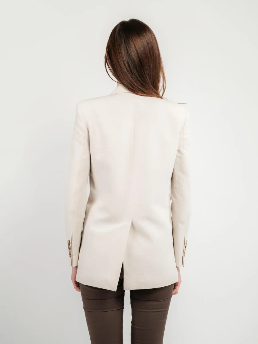 BLAZER DOPPIOPETTO IN LINO BEIGE - immagine 4