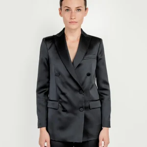 BLAZER DOPPIOPETTO IN RASO NERO