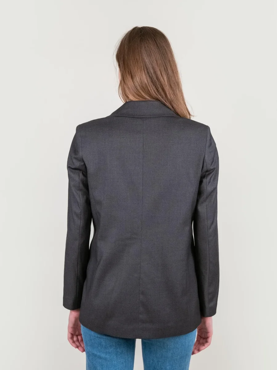 BLAZER DOPPIOPETTO IN TESSUTO ELASTICIZZATO ANTRACITE - immagine 4