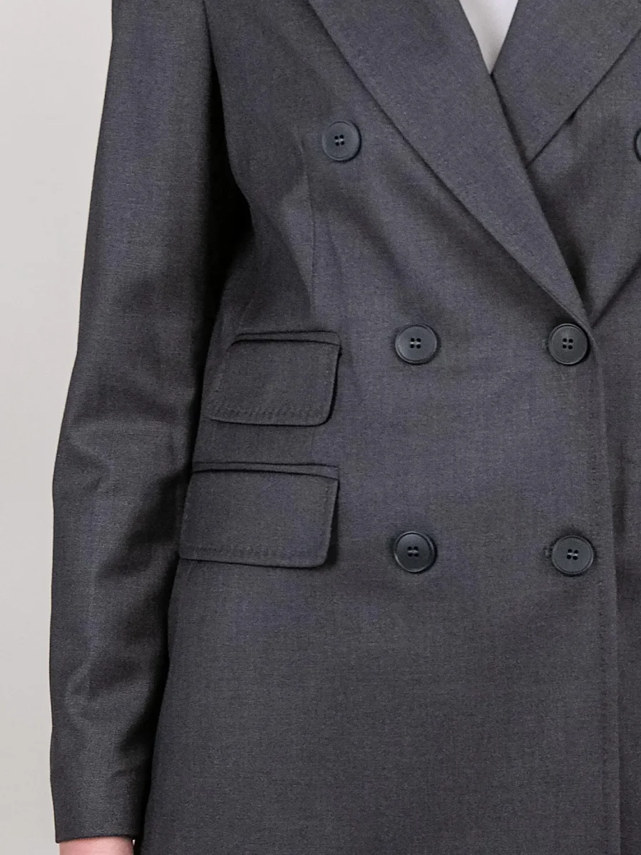 BLAZER DOPPIOPETTO IN TESSUTO ELASTICIZZATO ANTRACITE - immagine 5
