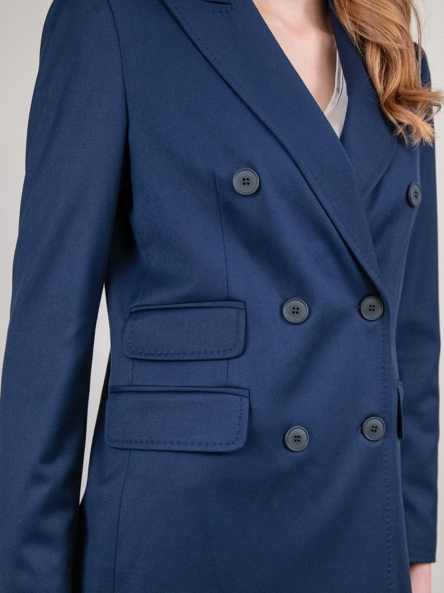 BLAZER DOPPIOPETTO IN TESSUTO ELASTICIZZATO BLU - immagine 6
