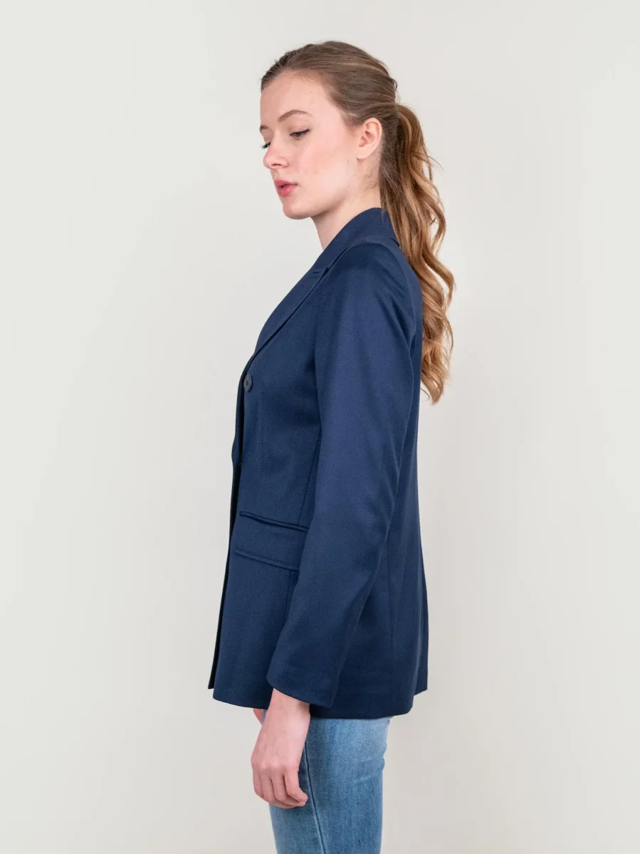 BLAZER DOPPIOPETTO IN TESSUTO ELASTICIZZATO BLU - immagine 4