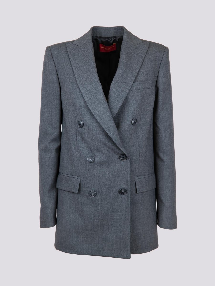 BLAZER DOPPIOPETTO IN TESSUTO GRIGIO ANTRACITE - immagine 3