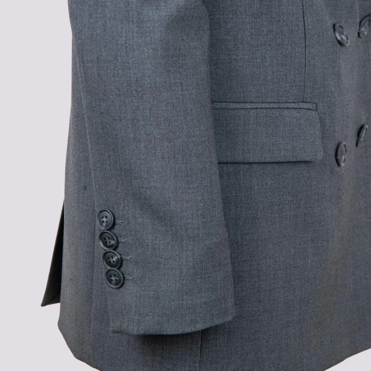 BLAZER DOPPIOPETTO IN TESSUTO GRIGIO ANTRACITE - immagine 5