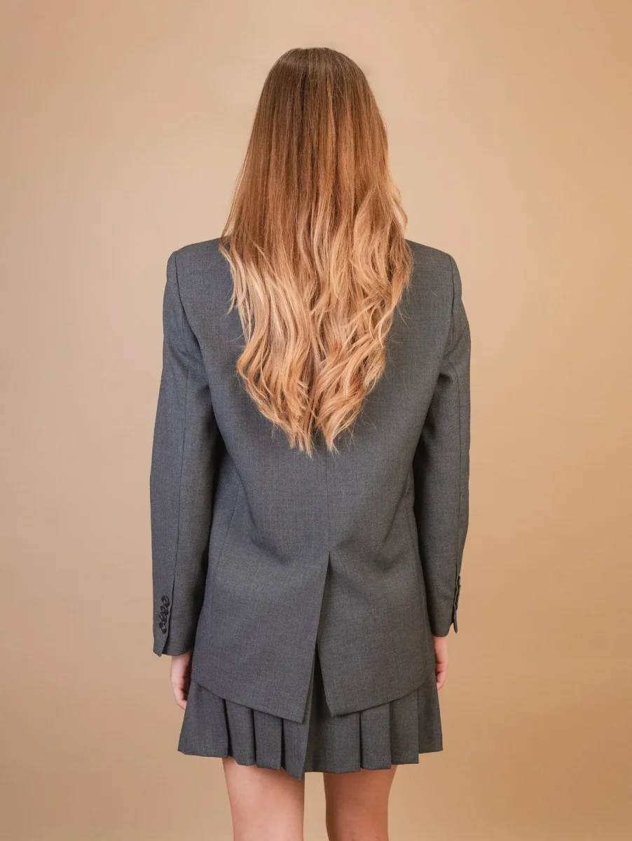 BLAZER DOPPIOPETTO IN TESSUTO GRIGIO ANTRACITE - immagine 8