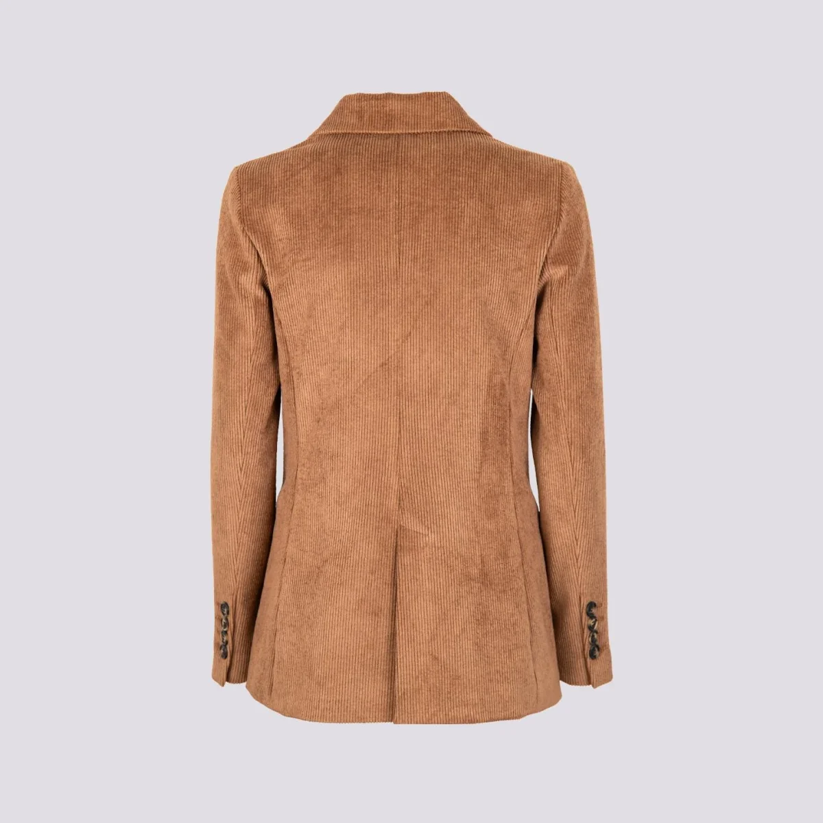 BLAZER DOPPIOPETTO IN VELLUTO A COSTINE BEIGE - immagine 7