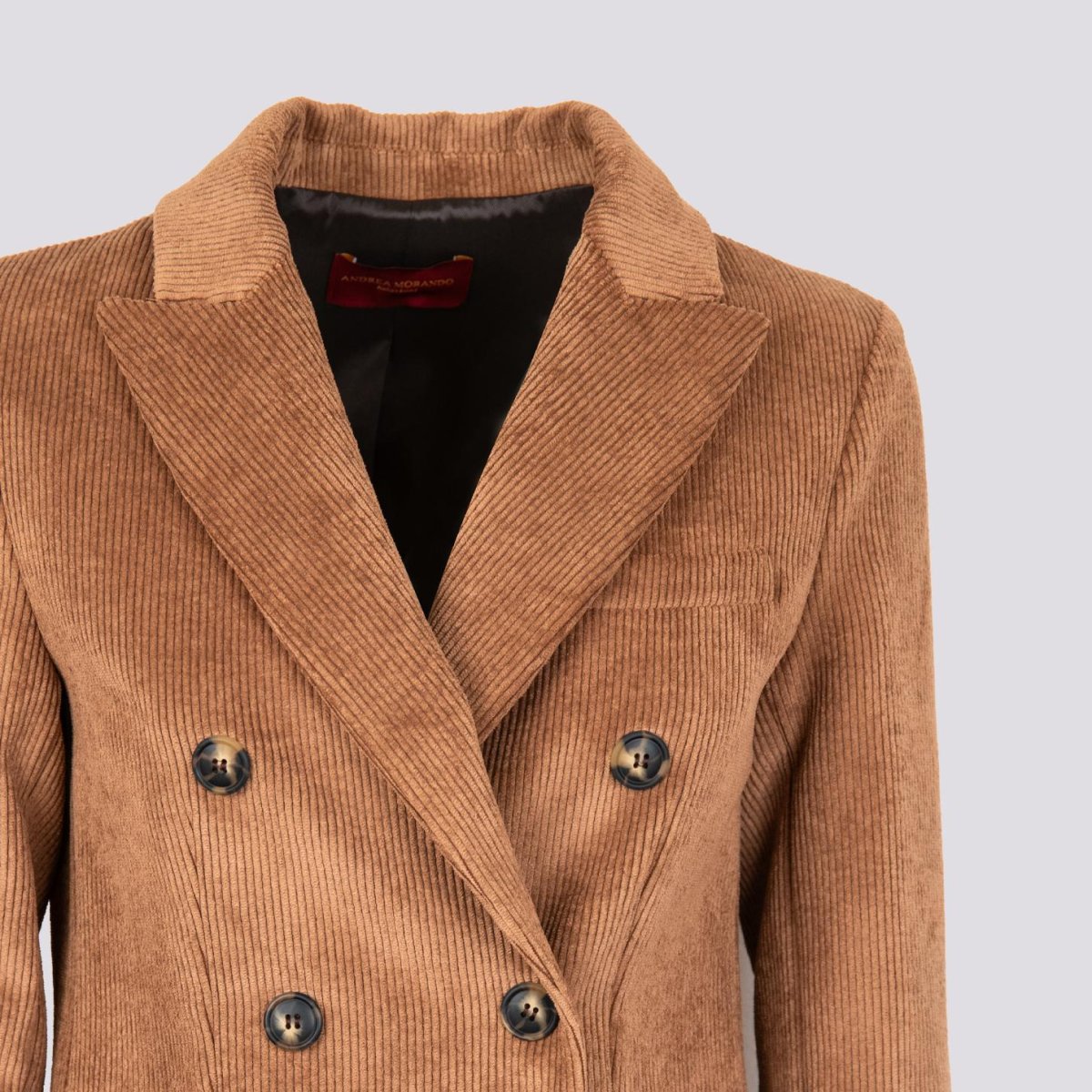 BLAZER DOPPIOPETTO IN VELLUTO A COSTINE BEIGE - immagine 5