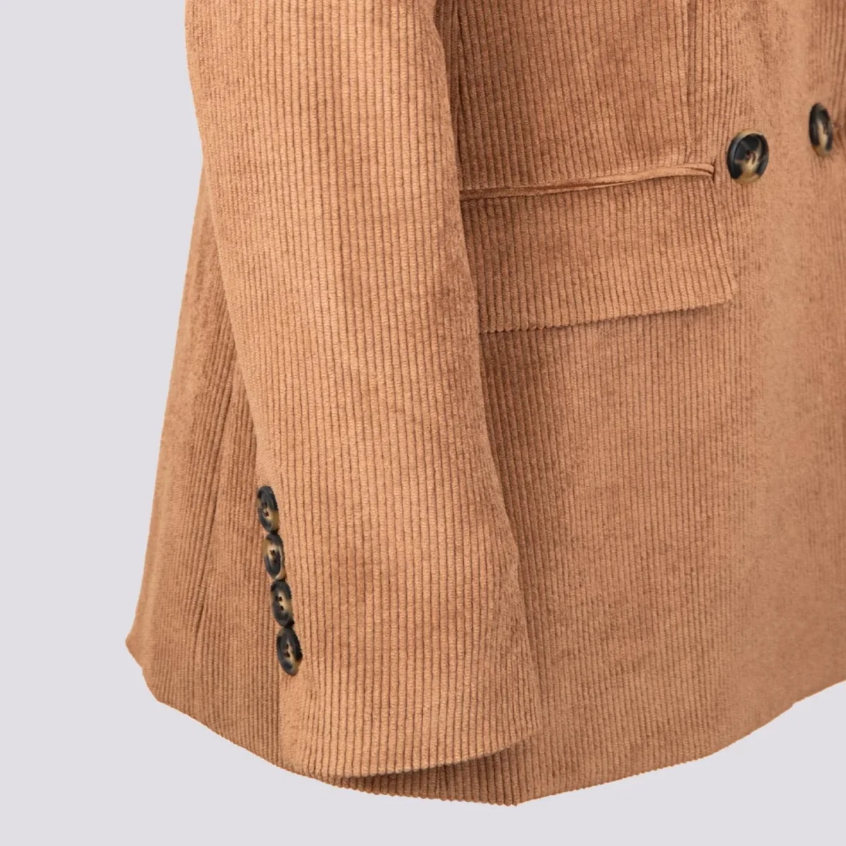 BLAZER DOPPIOPETTO IN VELLUTO A COSTINE BEIGE - immagine 6