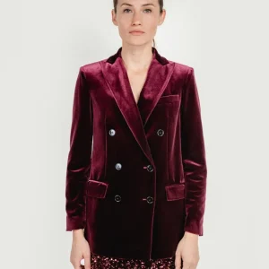 BLAZER DOPPIOPETTO IN VELLUTO VINACCIA