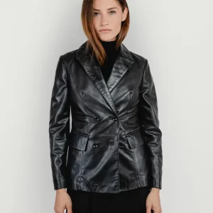 BLAZER DOPPIOPETTO LILLY IN PELLE NERO