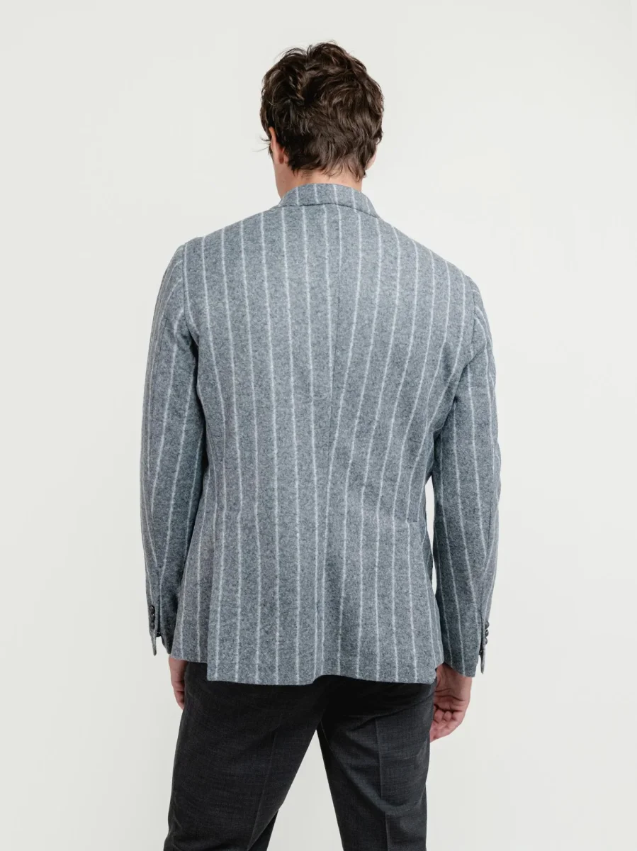 BLAZER DOPPIOPETTO MISTO LANA GESSATO GRIGIO - immagine 4