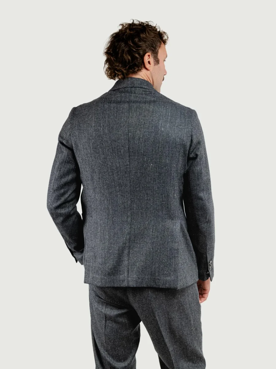 BLAZER DOPPIOPETTO MISTO LANA SPIGATO GRIGIO - immagine 5