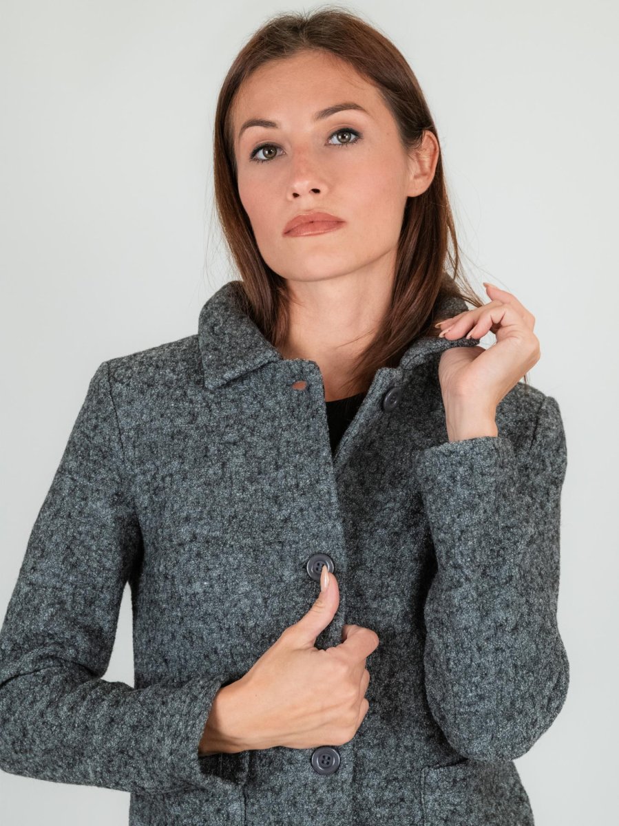 BLAZER IN LANA COTTA GRIGIO - immagine 5