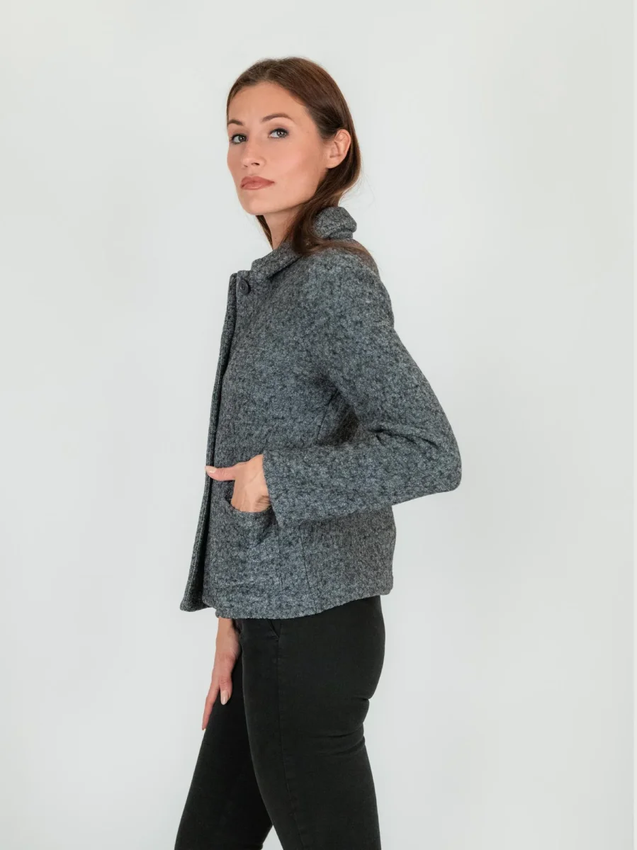 BLAZER IN LANA COTTA GRIGIO - immagine 3