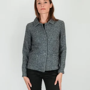 BLAZER IN LANA COTTA GRIGIO