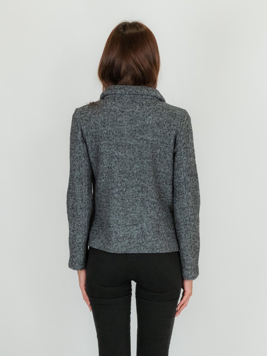 BLAZER IN LANA COTTA GRIGIO - immagine 4