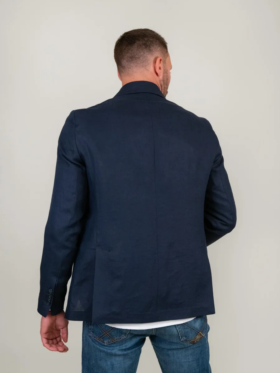 BLAZER IN LINO BLU - immagine 4