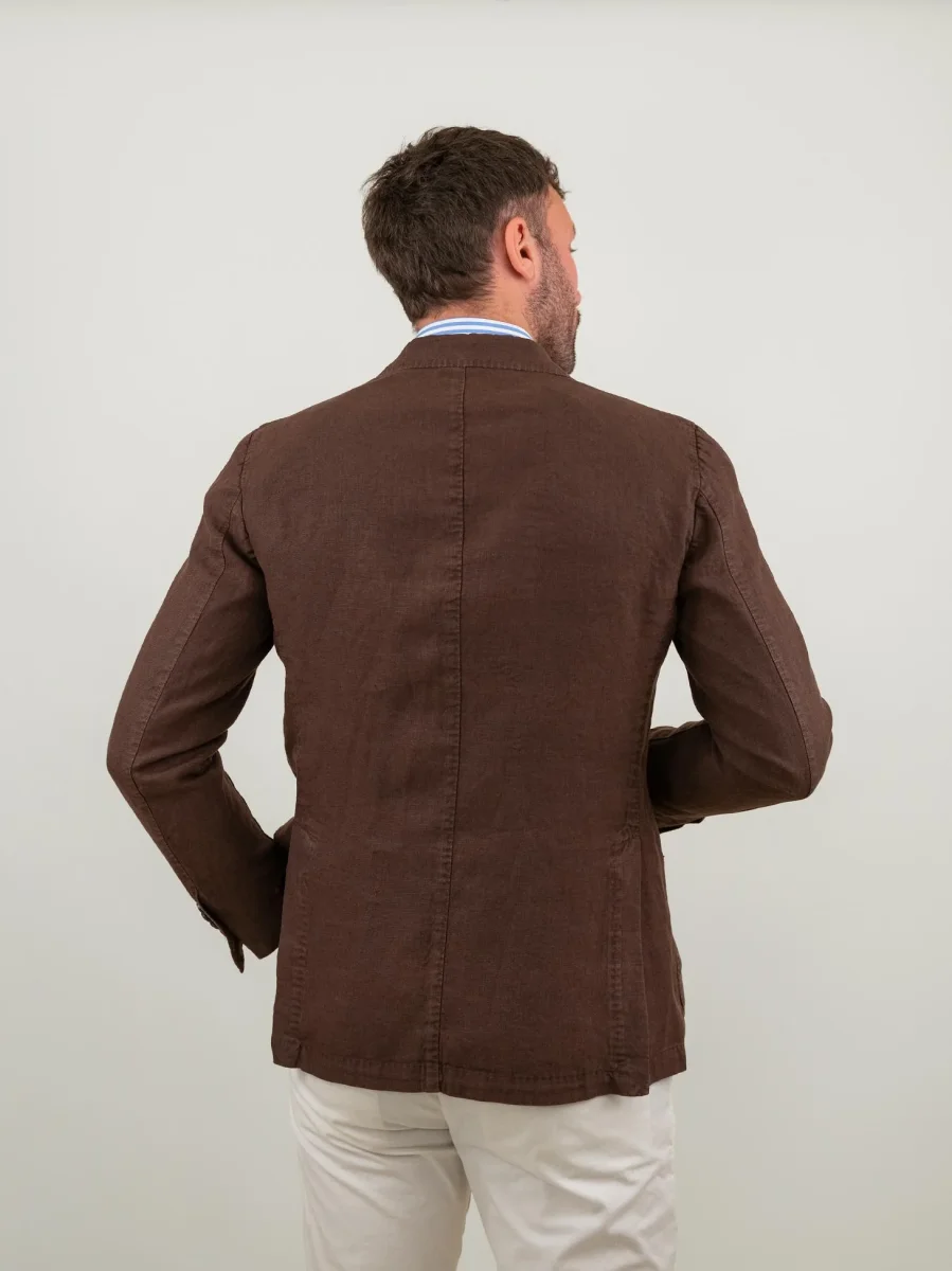 BLAZER IN LINO MARRONE - immagine 4
