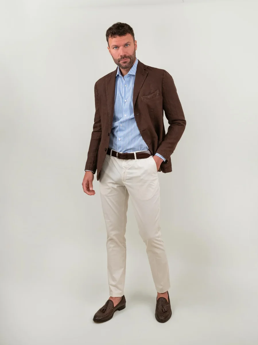 BLAZER IN LINO MARRONE - immagine 6