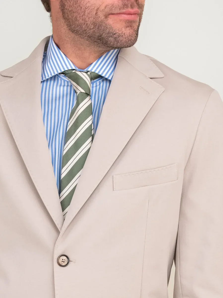 BLAZER IN MISTO COTONE PUNTO MILANO BEIGE - immagine 5