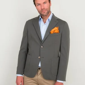 BLAZER IN MISTO COTONE PUNTO MILANO VERDE MILITARE