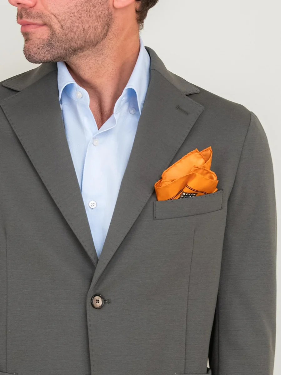 BLAZER IN MISTO COTONE PUNTO MILANO VERDE MILITARE - immagine 5