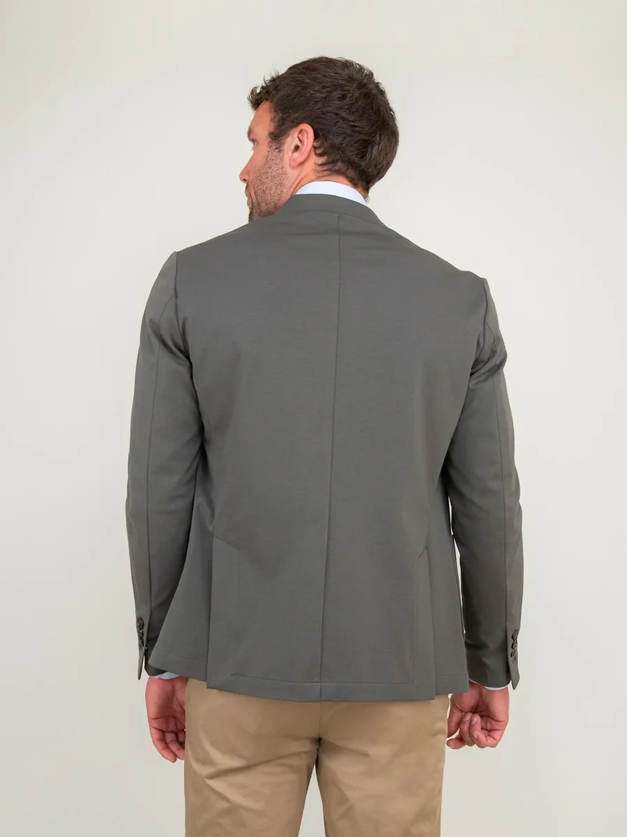 BLAZER IN MISTO COTONE PUNTO MILANO VERDE MILITARE - immagine 4