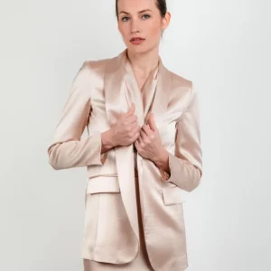 BLAZER IN RASO COLOR CHAMPAGNE
