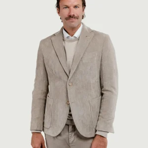 BLAZER IN VELLUTO A COSTE BEIGE