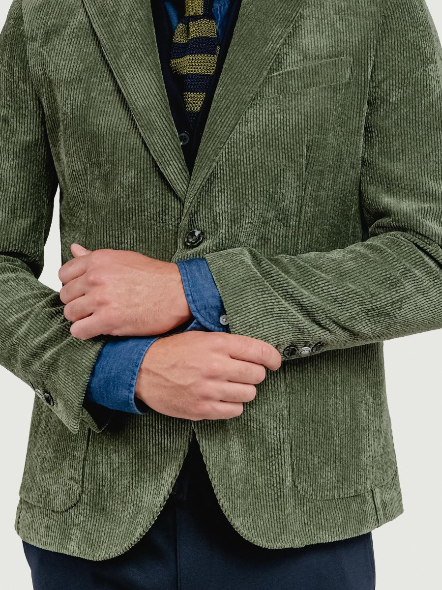 BLAZER IN VELLUTO A COSTE VERDE SALVIA - immagine 6