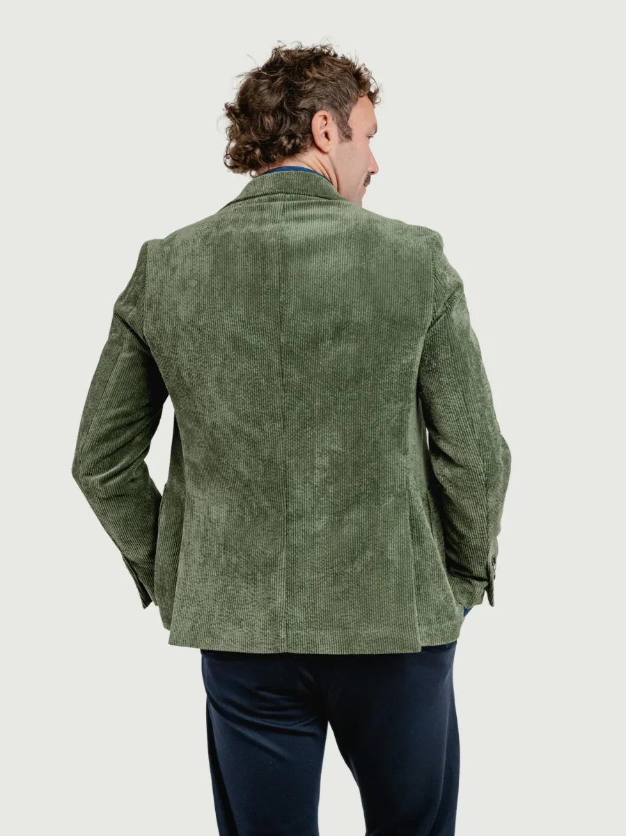 BLAZER IN VELLUTO A COSTE VERDE SALVIA - immagine 5