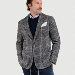 BLAZER MISTO LANA CON FANTASIA QUADRETTI