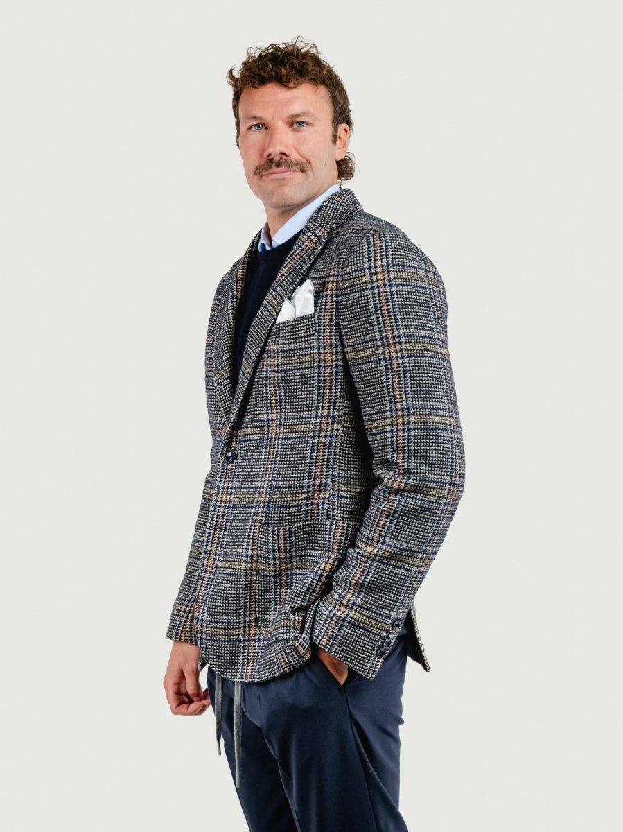 BLAZER MISTO LANA CON FANTASIA QUADRETTI - immagine 3