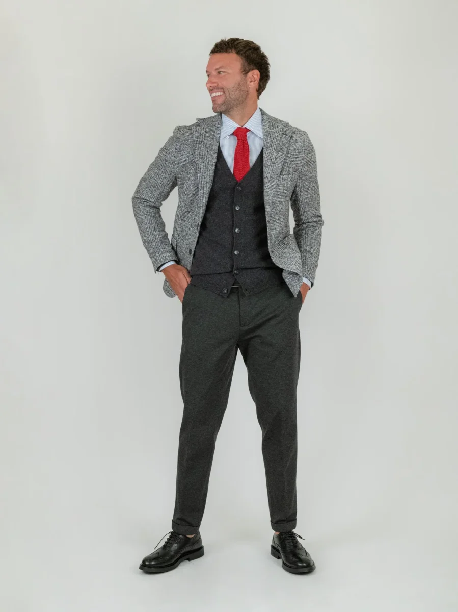 BLAZER MISTO LANA GALLES GRIGIO - immagine 6