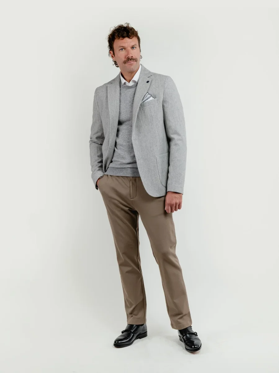 BLAZER MISTO LANA SPIGA GRIGIO PERLA - immagine 9