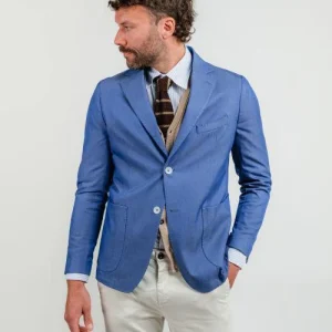 BLAZER MONOPETTO BLU JEANS