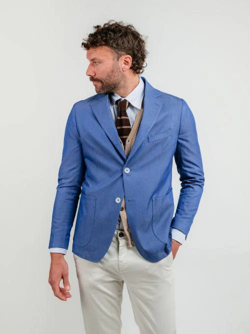 BLAZER MONOPETTO BLU JEANS