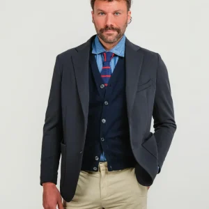 BLAZER MONOPETTO BLU NOTTE