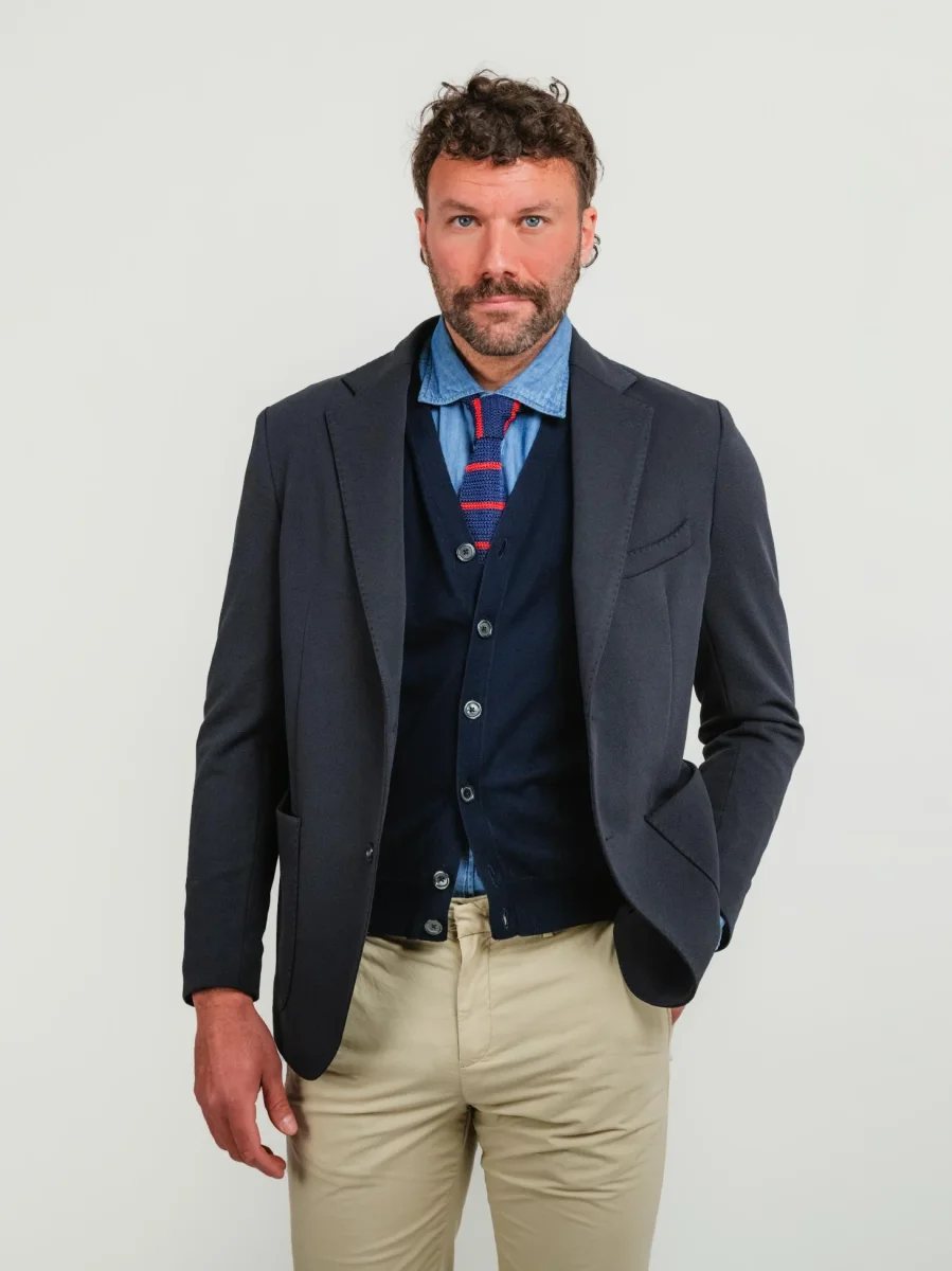 BLAZER MONOPETTO BLU NOTTE