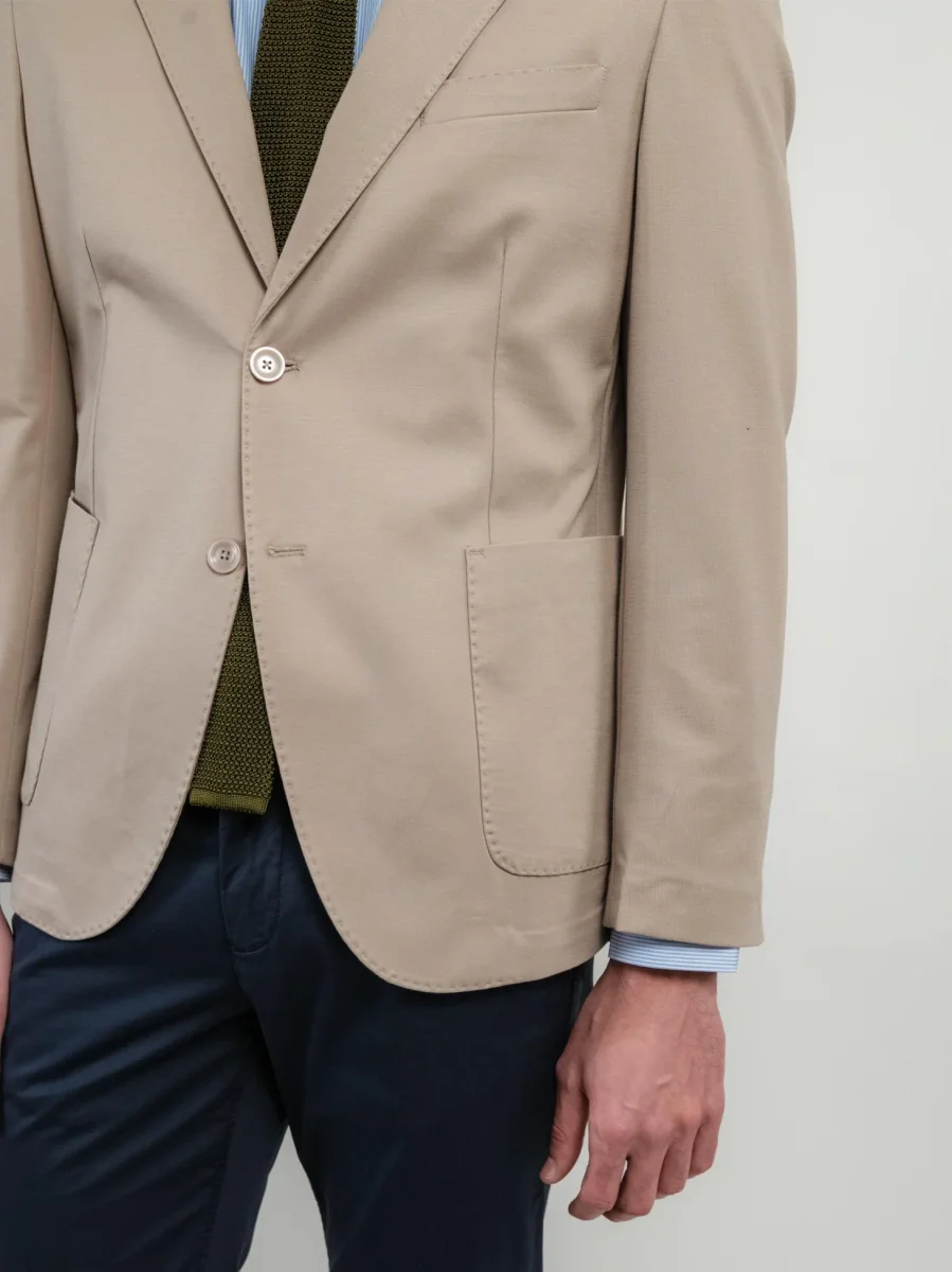 BLAZER MONOPETTO IN MAGLINA BEIGE - immagine 5