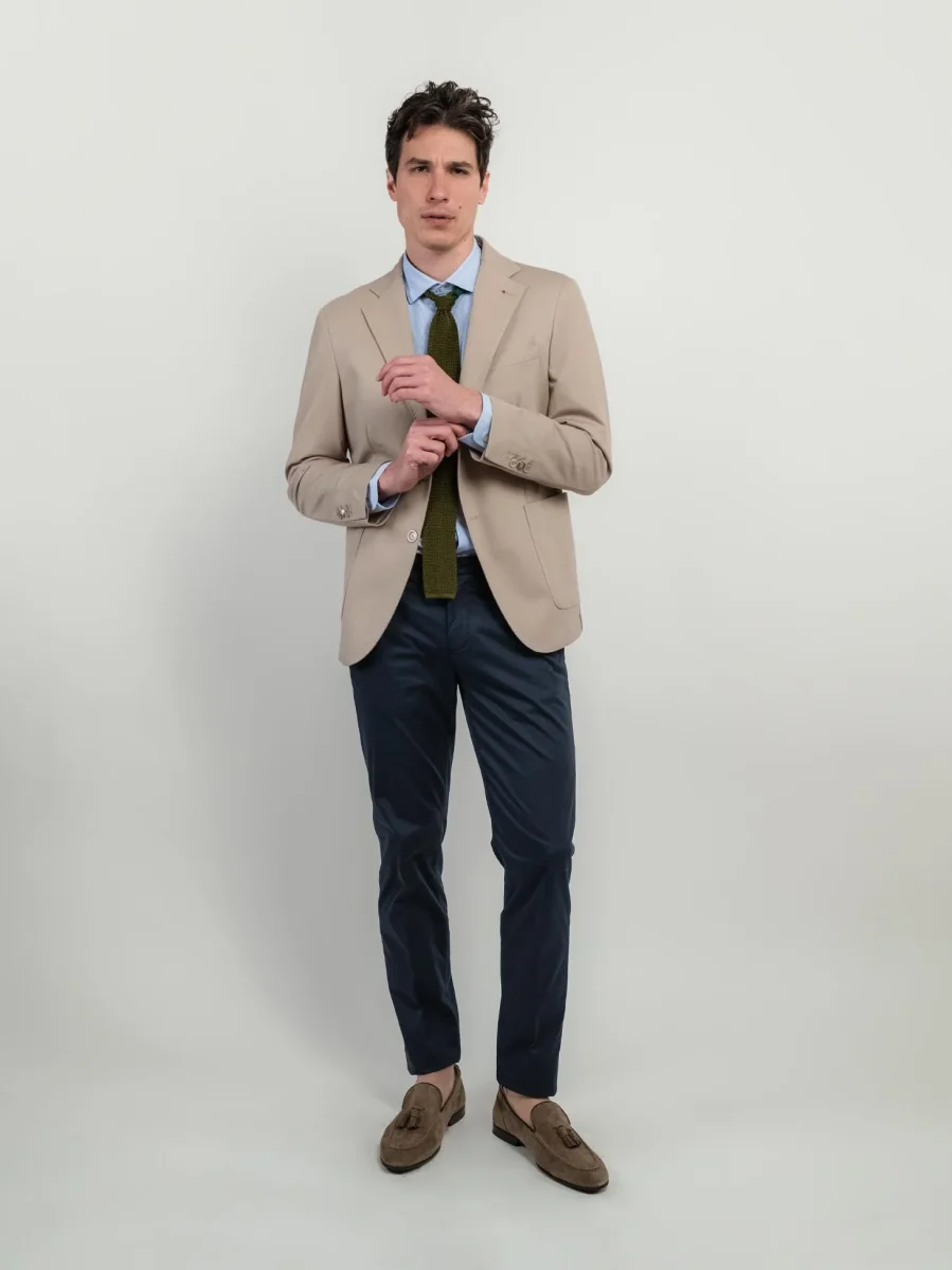 BLAZER MONOPETTO IN MAGLINA BEIGE - immagine 7